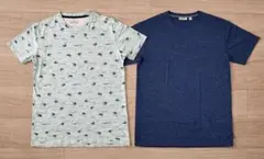 メンズTシャツ2枚セット L 総柄×無地 半袖