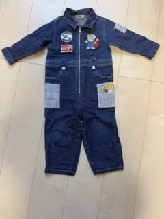 ミキハウス デニムロンパース 90