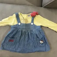 ハロー キティ デニム サロペットワンピース 80cm