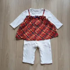 センスオブワンダー　ロンパース　チェック柄　80