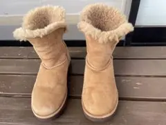 UGG ベージュ ファー付きショートブーツ