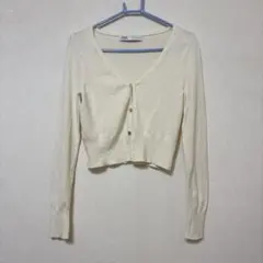 zara クロップドカーディガン アイボリー クリーム