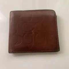 COACH メンズ 二つ折り財布 ブラウン レザー
