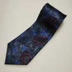 DURBAN ネイビー 総柄 メンズネクタイ シルク100%