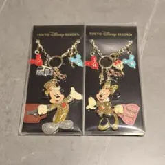 ディズニー ミッキー&ミニー バッグチャーム 　30周年 未使用 2点