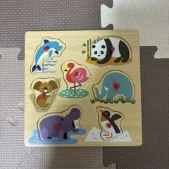 子ども　おもちゃ　木製パズル　動物