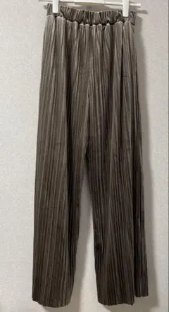 LOWRYS FARM ベロアプリーツパンツ　フリーサイズ　ブラウン　美品