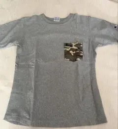 チャンピオン リバースウィーブ 迷彩ポケット Tシャツ グレー メンズM