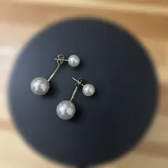 パール ゴールド ドロップピアス