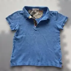BURBERRY 青 コットン ポロシャツ