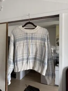 CHIP CLIP チェック柄 クロップドニット M