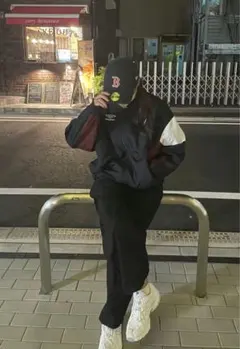 umbro ナイロンジャケット ネイビー/アイボリー 古着–UMBRO ネイビー ナイロン ジャケット – 【古着通販