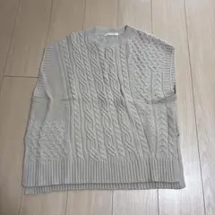 chocol raffine ベージュ ケーブルニットベスト