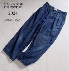 マッキントッシュ フィロソフィー コットンリネン デニム ワイドパンツ タックのサムネイル