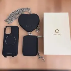 ぽぽ様☆CUSTYPE ブラック シルバー金具 iPhone17ケース セット