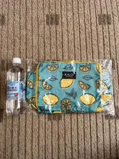 カルディ　ポーチ　レモン柄　KALDI トラベルポーチ