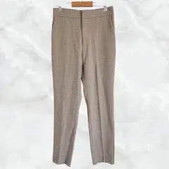 オペークドットクリップ チェック柄 センタープレス テーパードパンツ 38 M