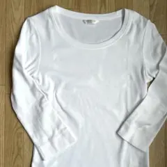 UNIQLO エクストラファインコットン七分袖Tシャツ Sサイズ　白