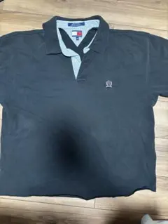 トミーフィルフィガー ポロシャツ 短丈 ボックスシルエット ブラック