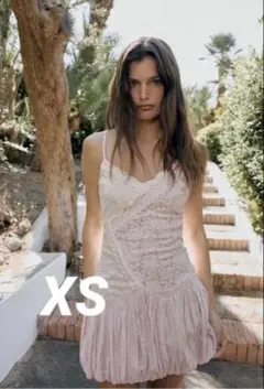 ZARA レース バルーンミニワンピース XS ピンク 新品 ZARA レース バルーンミニワンピース XS ピンク 新品 - メルカリ