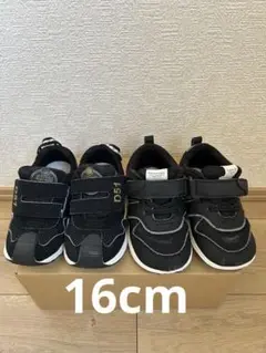 IFME イフミー D51 キッズスニーカー かるりんぱ　ブラック 16cm