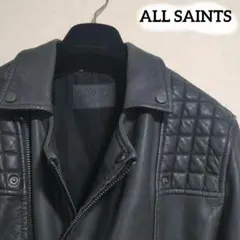【高級・優良品】オールセインツ シープレザー ダブルレザージャケット グレー M