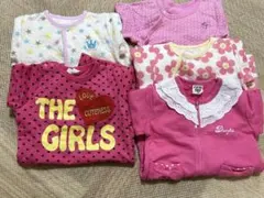 美品　長袖　前開きロンパース　50〜70センチ