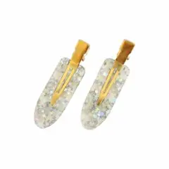 【2個セット】シルバースター　ヘアクリップ