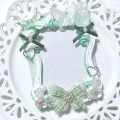 トレカケース ホイップデコ 推し活 白 緑色 グリーン チェキ No.213