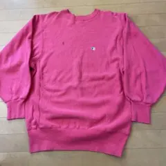 袖目無しピンク チャンピオン リバースウィーブスウェットUSA製ビンテージ