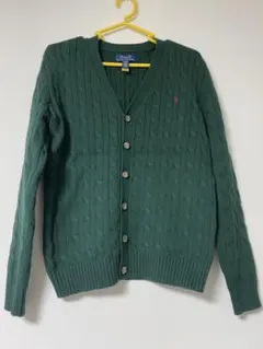 POLO RALF LAUREN ケーブルニット　グリーン　ボーイズ　Lサイズ