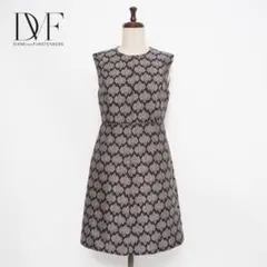 ダイアンフォンファステンバーグ 総柄ワンピース モノトーンサイズ2*HD1329