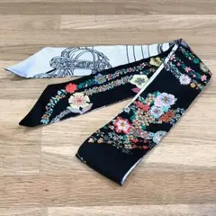 エルメス　ツイリー　花柄　ブリッドドゥガラ　ヴェールアマンド　ピンク　白　新品 エルメス ツイリー 花柄 ブリッドドゥガラ ヴェールアマンド