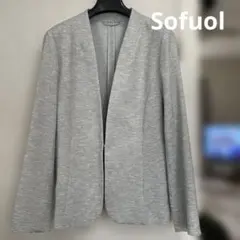 Sofuol ノーカラージャケット グレーのサムネイル