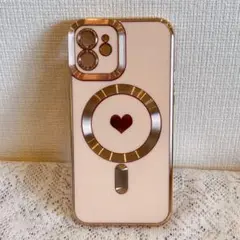 iPhone 12ケース マグネット搭載 megsafe ハート ピンク