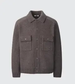 【美品】UNIQLO U / ラムニットジャケット　ブラウン　L