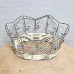 ステンレス　ワイヤー　小物入れ　バスケット　ビーズのサムネイル