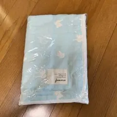 fuwara ガーゼケット　水色 ぞう模様 約58cm x 69cmくらい