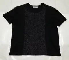 ohta Tシャツ ラフィア 切替 ブラック オータ