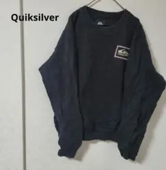 Quiksilver ブラック ロゴトレーナー シンプル カジュアル