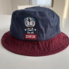 EDWIN ドラえもん バケットハット 48cm ネイビー×ボルドーのサムネイル