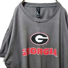 ヘインズ ジョージア大学 ロゴ カレッジTシャツ グレー 灰色 XL 古着