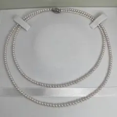 27 本真珠　ロングネックレス　淡水真珠　3mm 〜