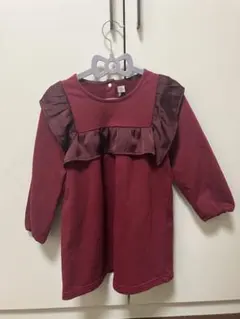 D.fesenseフリル付き長袖ワンピース