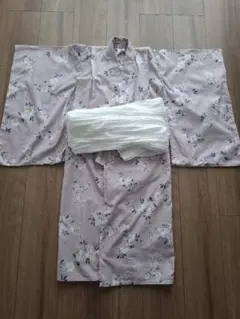 花柄 浴衣 女の子120cm 綿100% 帯付き