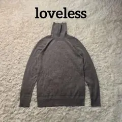 loveless ウールアクリル タートルネック グレー デザインニット M