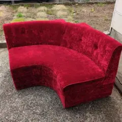 ③コメダ　ソファ　椅子　使用済品　赤　レッド　ベロア　レア　希少　コレクション ③コメダ ソファ 椅子 使用済品 赤 レッド ベロア レア 希少