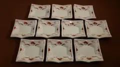 古伊万里　伊万里　赤絵角皿　菓子皿　茶道具　10客