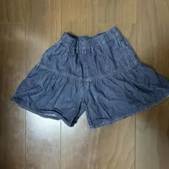 GU デニム フレアショートパンツ 140cm