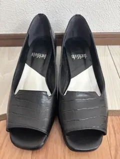 あきら様【卑弥呼】パンプス オープントゥ 23cm ブラック